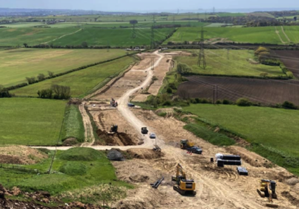A photo of the blight on the countryside made by pylons